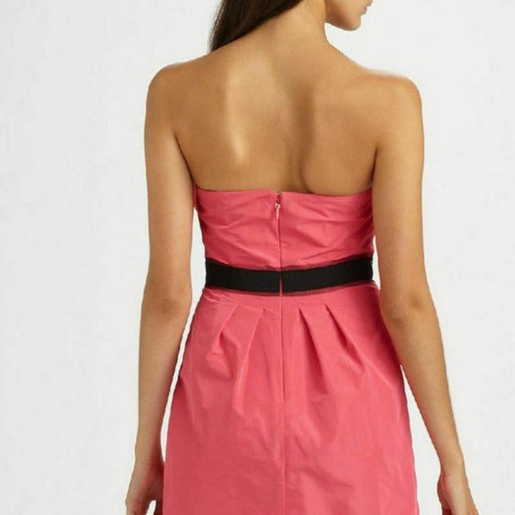 NWT BCBGMaxAzria Red Bow Strapless Cocktail Dress 0 - Picture 7 of 7